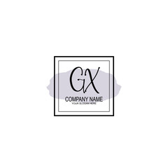 Letter GX minimalist wedding monogram vector