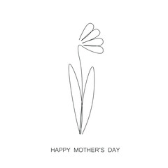 Happy mothers day card flower design vector illustration