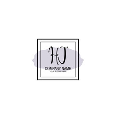 Letter HJ minimalist wedding monogram vector
