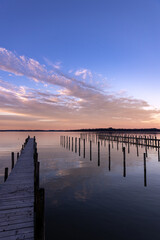 Obraz premium Chiemsee - Der Chiemsee bei Bernau im Abendlicht