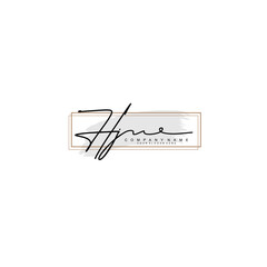 HJ initial Signature logo template vector