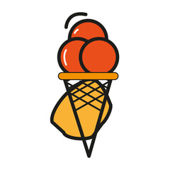Fototapeta na wymiar icon fruit ice cream on white background