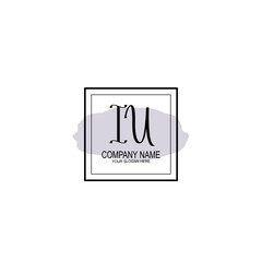 Letter IU minimalist wedding monogram vector