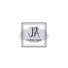 Letter JA minimalist wedding monogram vector