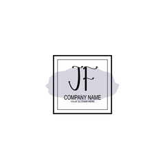 Letter JF minimalist wedding monogram vector