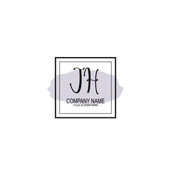 Letter JH minimalist wedding monogram vector
