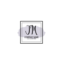 Letter JM minimalist wedding monogram vector