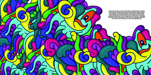 psychedelic art background. colorful ethnic abstract background illustration