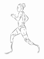 Fototapeta premium illustration of a handicapped athlete , vector drawing
