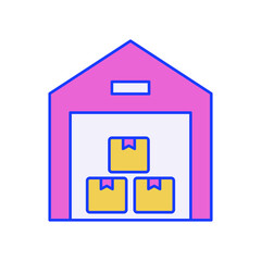 Delivery Warehouse Vector icon which is suitable for commercial work and easily modify or edit it

