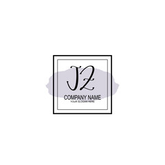 Letter JZ minimalist wedding monogram vector