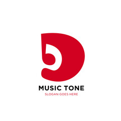 letter D logo and tone. Abstract combination of letter D with musical tones. suitable for applications, identity music, music studios and others
