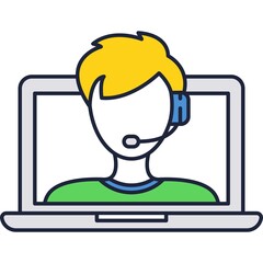 Soccer football commentator on screen vector icon