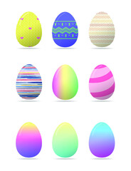 A set of colorful Easter egg design element collection vector images on isolated background