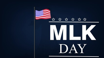 martin Luther king jr day flag flying video animation.