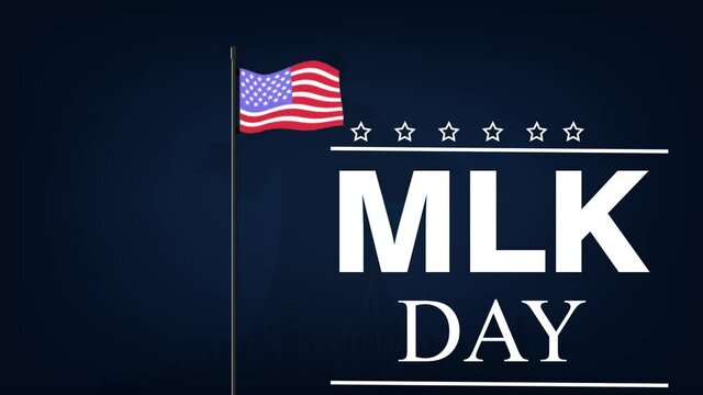 martin Luther king jr day flag flying video animation.