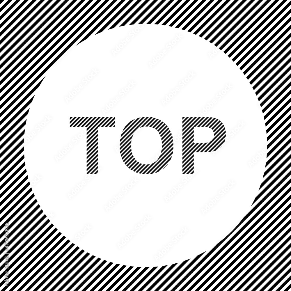 Poster a large top symbol in the center as a hatch of black lines on a white circle. interlaced effect. sea