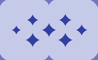 Seamless pattern of large isolated blue star symbols. The pattern is divided by a line of elements of lighter tones. Vector illustration on light blue background