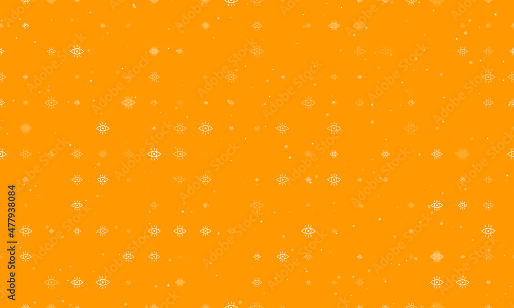 Poster seamless background pattern of evenly spaced white vision symbols of different sizes and opacity. ve