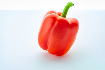 Single Bell pepper isolated on white background.