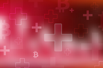 2d illustration medical health care symbols futuristic background
