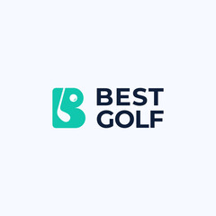 logo letter b golf logo, letter mark logo