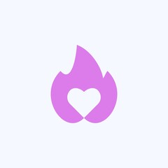 Obraz premium logo for dating app, with burning heart concept,
