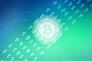 Obraz premium 2d rendering bitcoin sign with graph background 