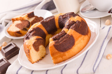 Marble ring cake.