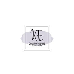 Letter KE minimalist wedding monogram vector