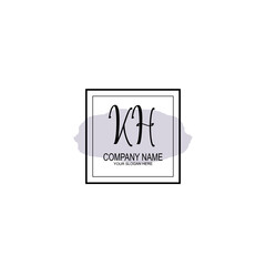 Letter KH minimalist wedding monogram vector
