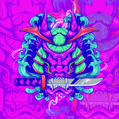 dragon warrior ronin artwork illustration
