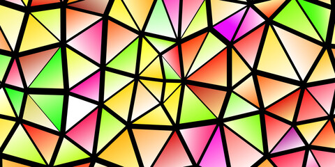 Polygonal rainbow mosaic background. Abstract low poly vector illustration. Triangular pattern in halftone style. Template geometric business design with triangle for poster, banner, card, flyer