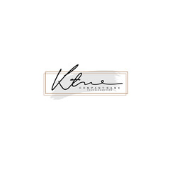 KT initial Signature logo template vector