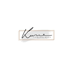 KU initial Signature logo template vector