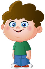 Happy little boy with curly hair