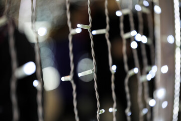 New Year's burning garlands in the city