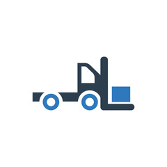 Fork truck forklift icon