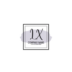 Letter LX minimalist wedding monogram vector