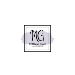 Letter MG minimalist wedding monogram vector