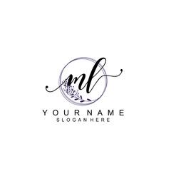 ML initial Luxury logo design collection