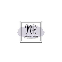 Letter MR minimalist wedding monogram vector