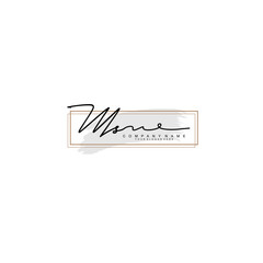 MS initial Signature logo template vector