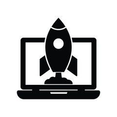 Desktop Rocket Vector icon which is suitable for commercial work and easily modify or edit it

