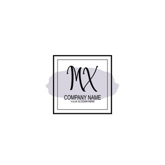 Letter MX minimalist wedding monogram vector