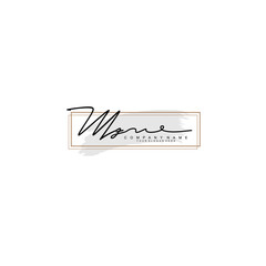 MZ initial Signature logo template vector