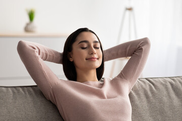 Rest and relax in your own home, enjoy break, positive human emotions