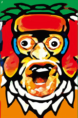 The thick muzzle is in action