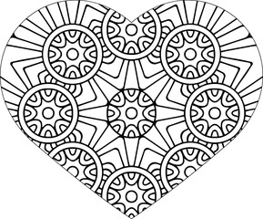 valentines day loves heart shape flowers and mandala coloring book .valentines day loves heart shape flowers and mandala coloring book. Delicate portraits, love, affectionate, hearts & loving couples.