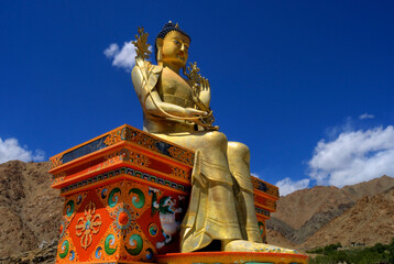colourful statue of buddha